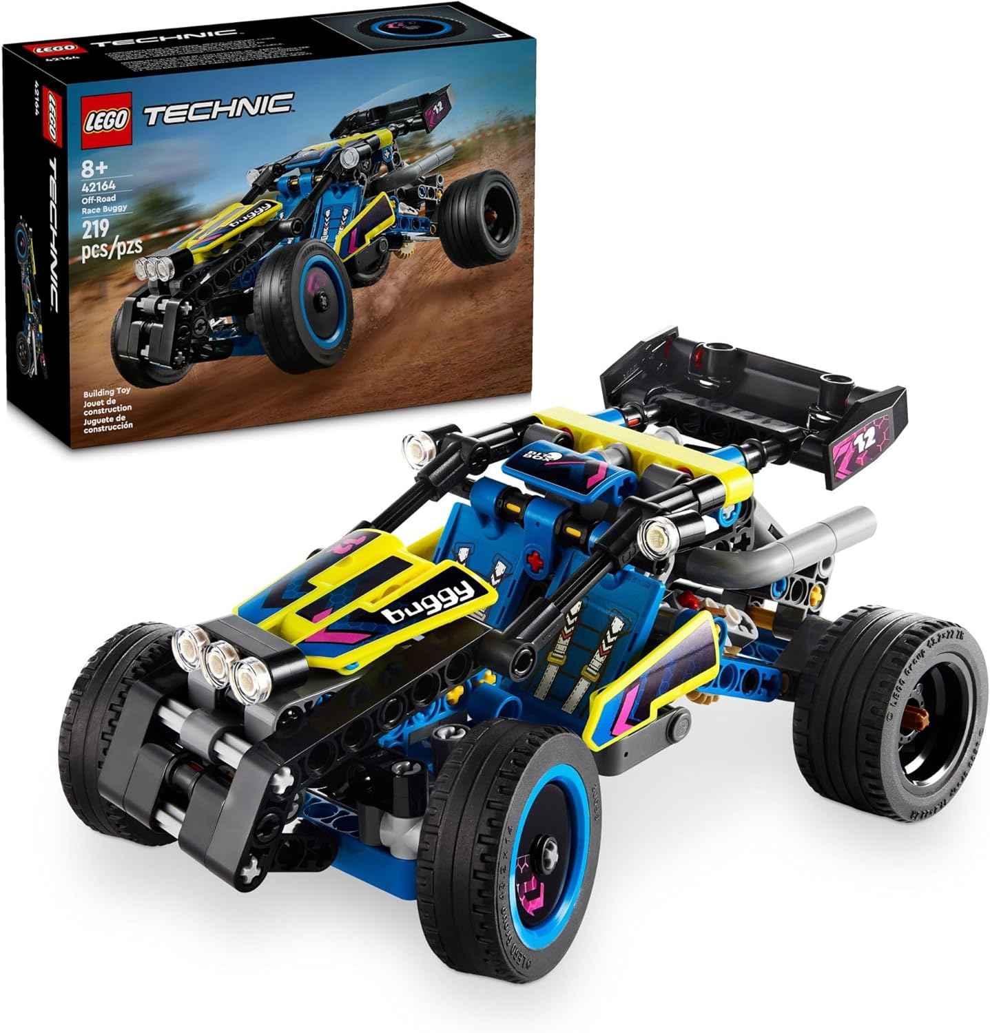 LEGO Technic Off-Road Race Buggy Buildable Car Toy, Cool Toy for 8 Year Old Boys, Girls and Kids who Love Rally Contests, Race Car Featuring Moving 4-Cylinder Engine and Working Suspension, 42164