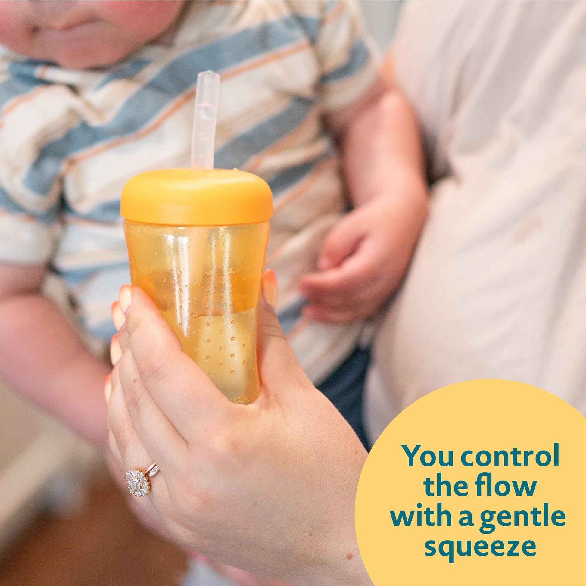 The First Years Squeeze & Sip Toddler Straw Cups - Squeezable Transition Sippy Cup with Silicone Straw - Toddler Feeding Supplies - Pink/Purple/Blue - 7 Oz - 3 Count - Ages 6 Months and Up