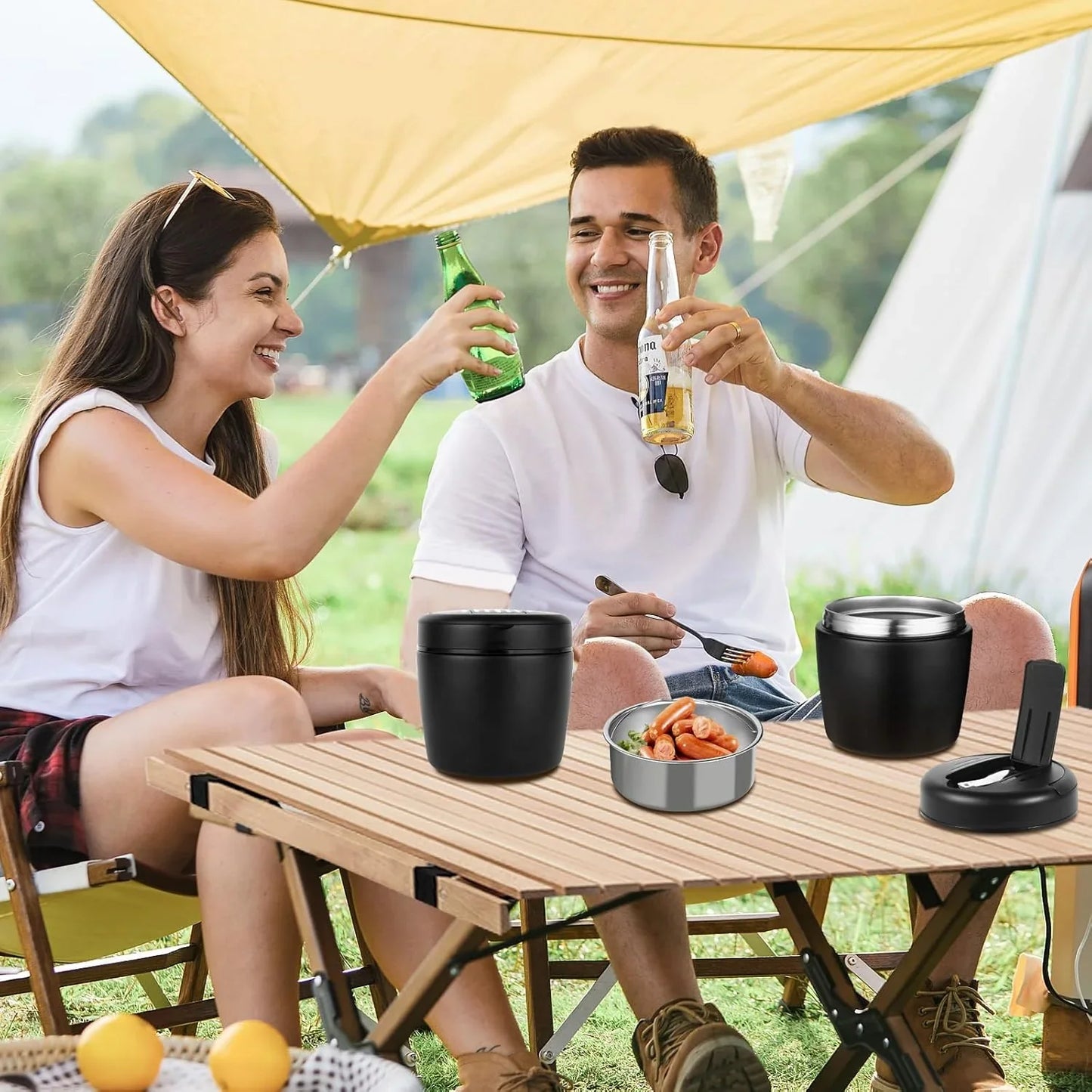 Thermo for Hot Food 40oz, Vacuum Insulated Food Jar for Adults, Stainless Steel Soup Thermo Wide Mouth Leakproof Lunch Containers with Spoon for School Office (Black) - Jlhbookstore.store