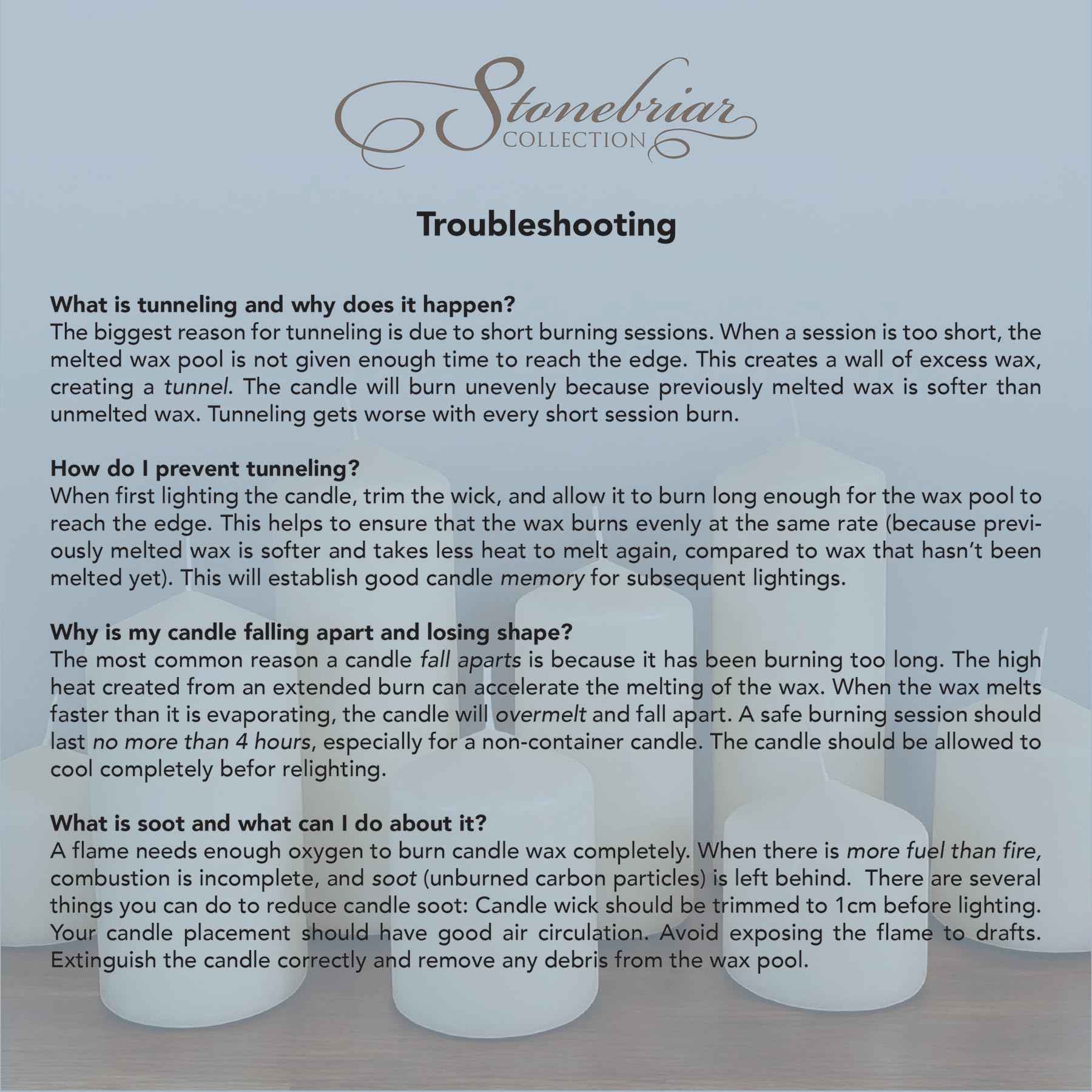 Stonebriar 6 Pack Tall 3 x 6 Inch 65 Hour Long Burning Unscented Ivory Wax Pillar Candles