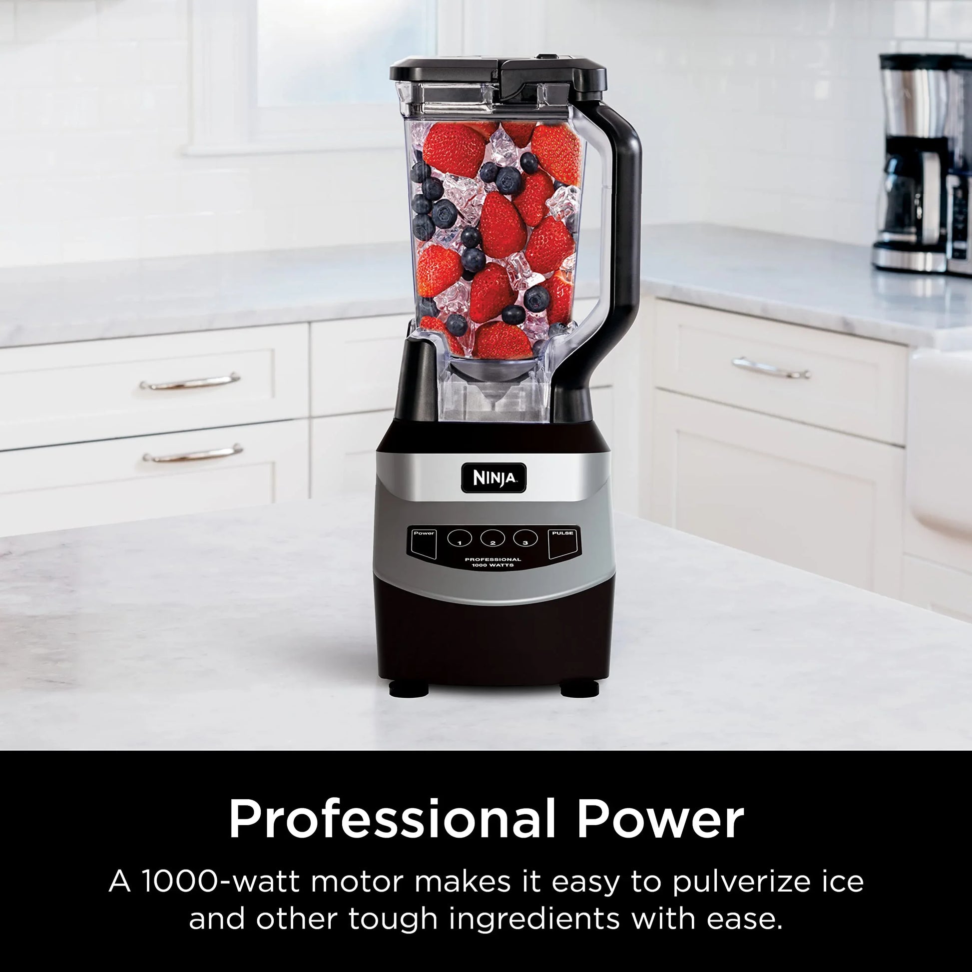 Ninja Professional Blender 1000W, Total Crushing Technology- Smoothies, Ice Crushing & Frozen Fruit, Full-Size Countertop Blender, 72-oz. Pitcher, Black & Grey, BL610 - Jlhbookstore.store
