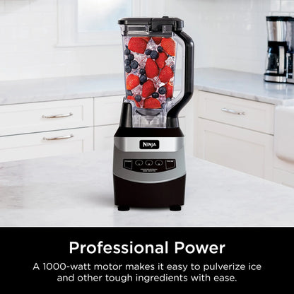 Ninja Professional Blender 1000W, Total Crushing Technology- Smoothies, Ice Crushing & Frozen Fruit, Full-Size Countertop Blender, 72-oz. Pitcher, Black & Grey, BL610 - Jlhbookstore.store
