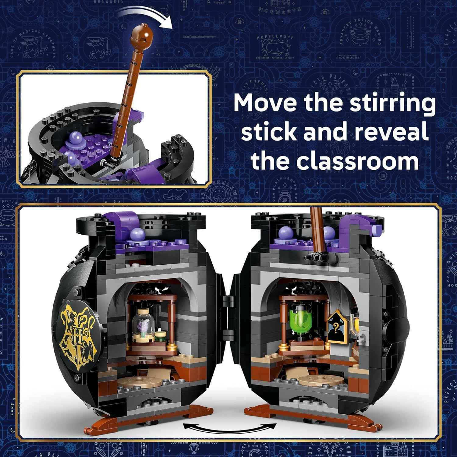 LEGO Harry Potter Cauldron: Secret Potions Classroom Building Toy for Girls & Boys - Pretend Play Set for Kids, Ages 10+ - 2 Minifigures & Hermione's Otter Patronus - Gift Idea for Birthdays - 76464