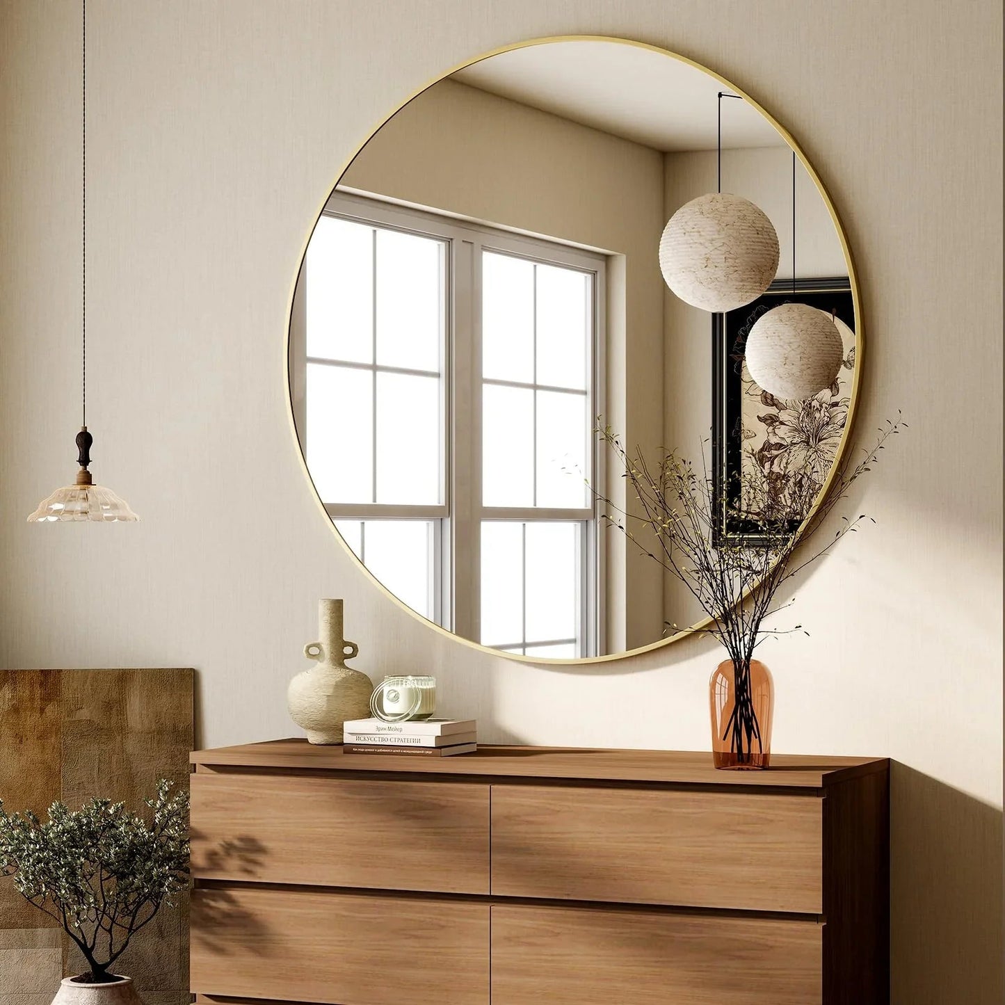 HARRITPURE Round Mirror 30 Black Wall Mounted Circle Mirrors Vanity Mirror with Brushed Aluminum Alloy Frame Modern Decoration for Bathroom, Living Room, Vanity, Bedroom, Entryway jlhbookstore.store