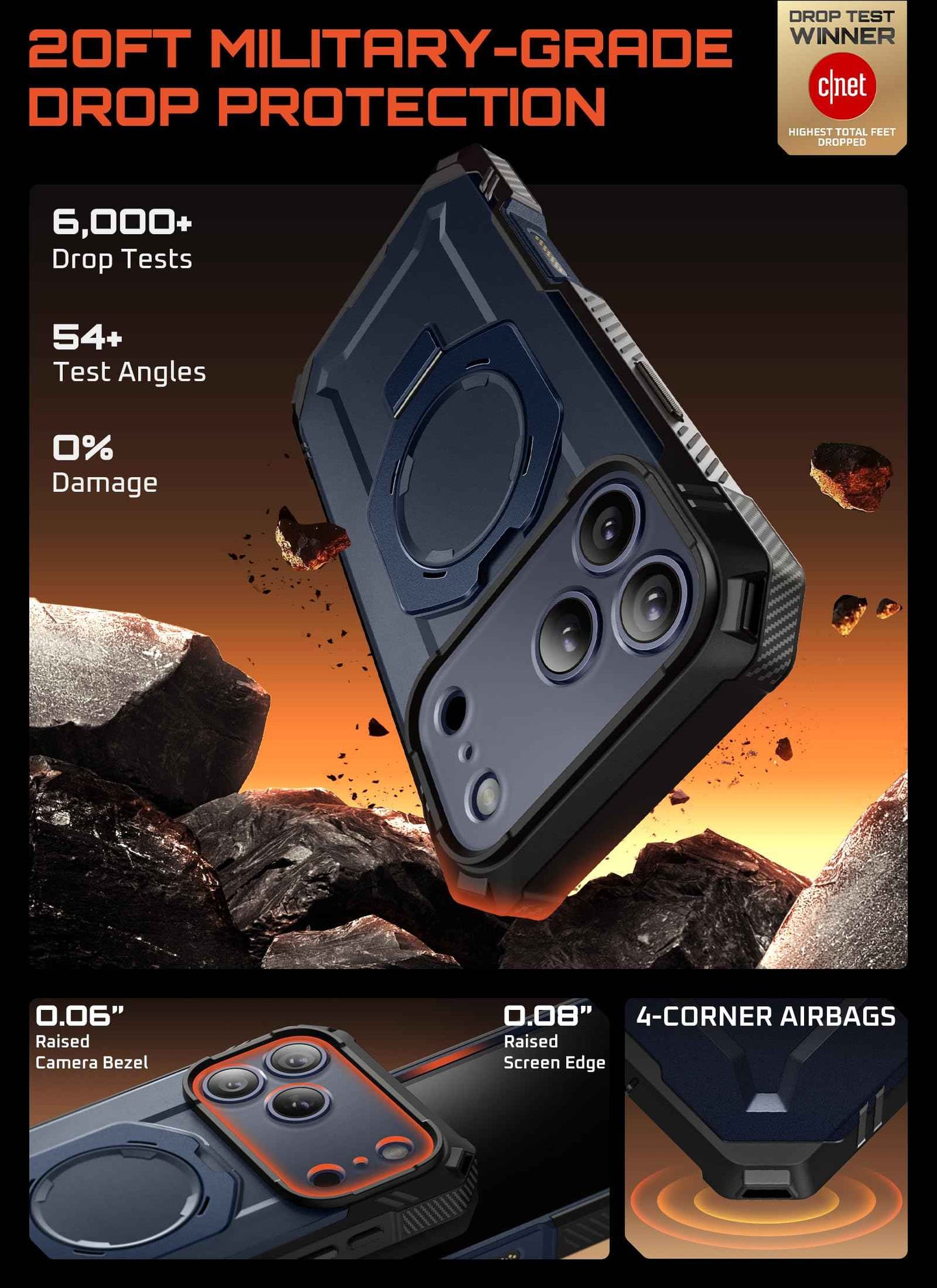 SUPCASE for iPhone 17 Pro Max Case (UBGrip Pro), [Built-in Tempered Glass Screen Protector & Stand] [Camera Control Cover] [Compatible with MagSafe] Full Body Heavy Duty Magnetic Phone Case, Coral