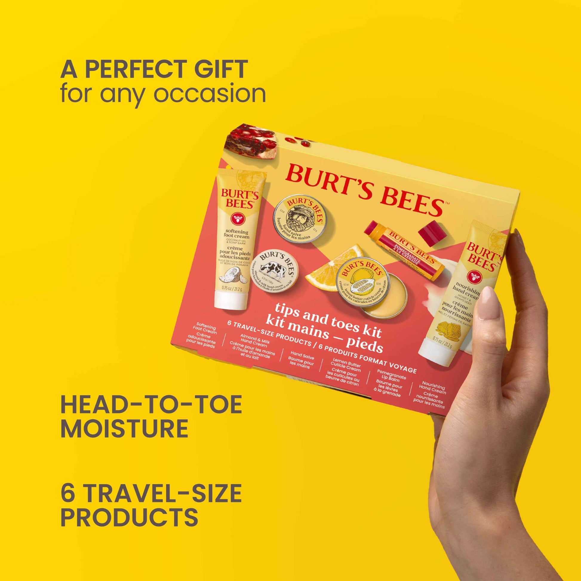 Burt's Bees Christmas Gifts, 3 Body Skincare Stocking Stuffers, Hand Repair Set, 3 Hand Creams plus Gloves - Almond Milk Hand Cream, Lemon Butter Cuticle Cream, Shea Butter Hand Repair Cream