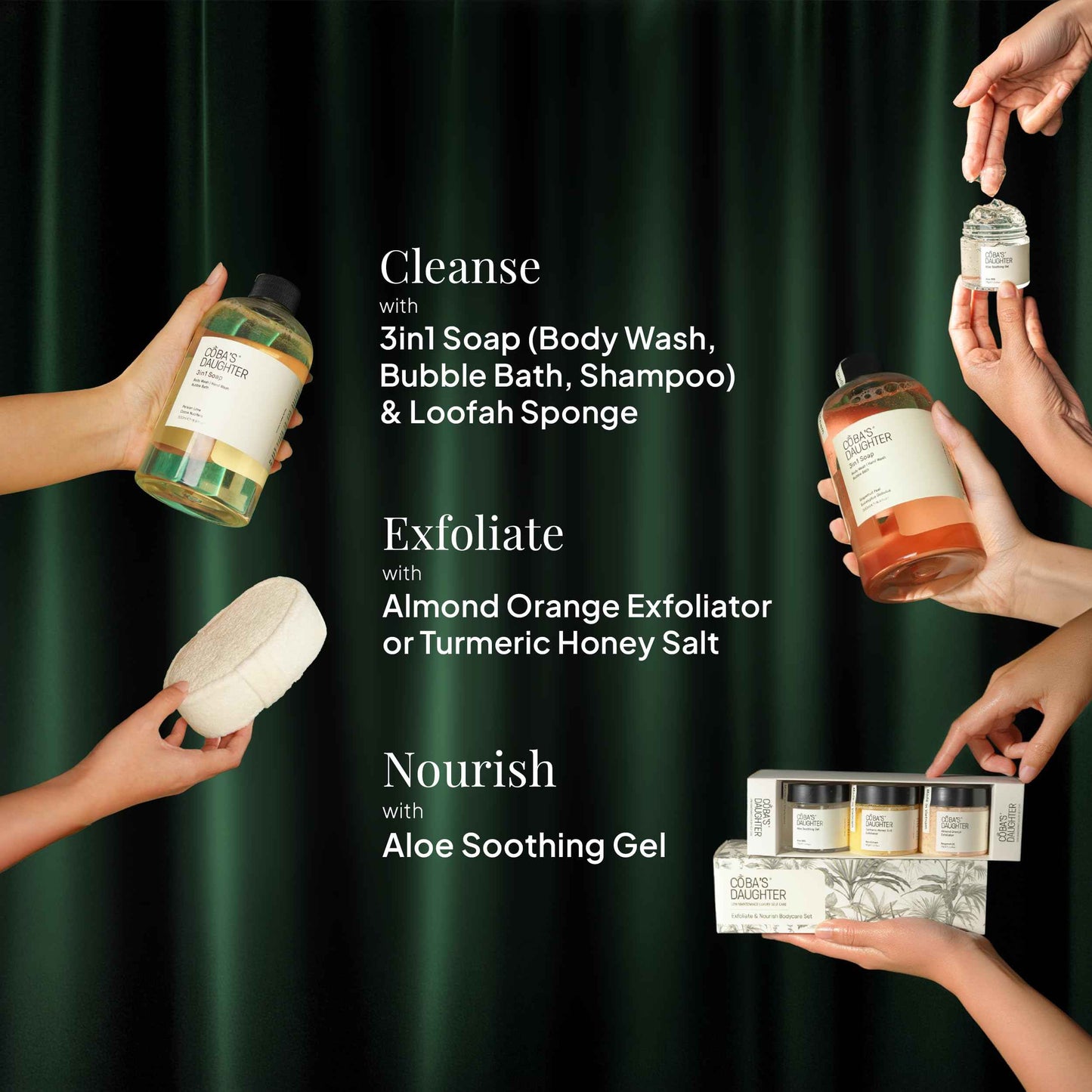 COBA’S DAUGHTER Christmas Gift for Women - Bath & Body Care Gift Basket, 7-Piece Spa Inspired Set with Body Wash, Bubble Bath & Travel Minis - Perfect Birthday Gift, Self-Care Spa Set