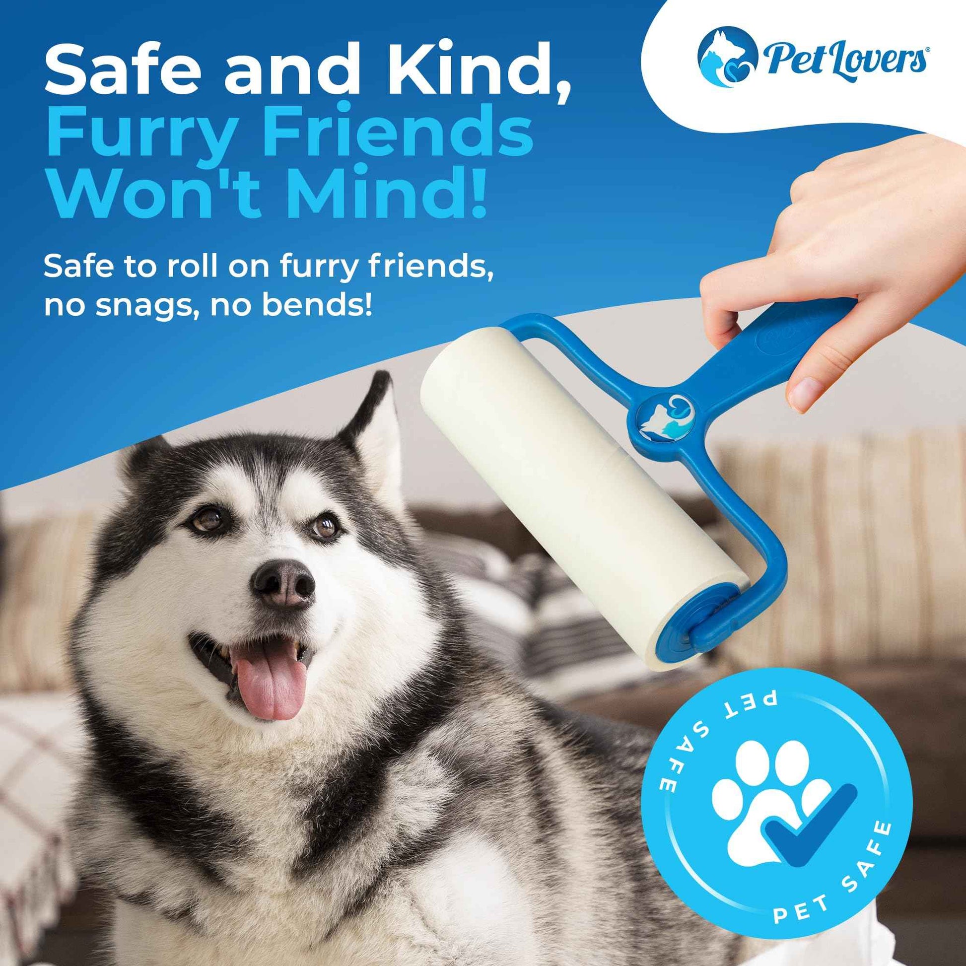 PetLovers Extra Sticky Lint Roller Mega Value Set 450 Sheets for Pet Hair Removal and Clothes, Dog and Cat Lint Remover 5 Pack