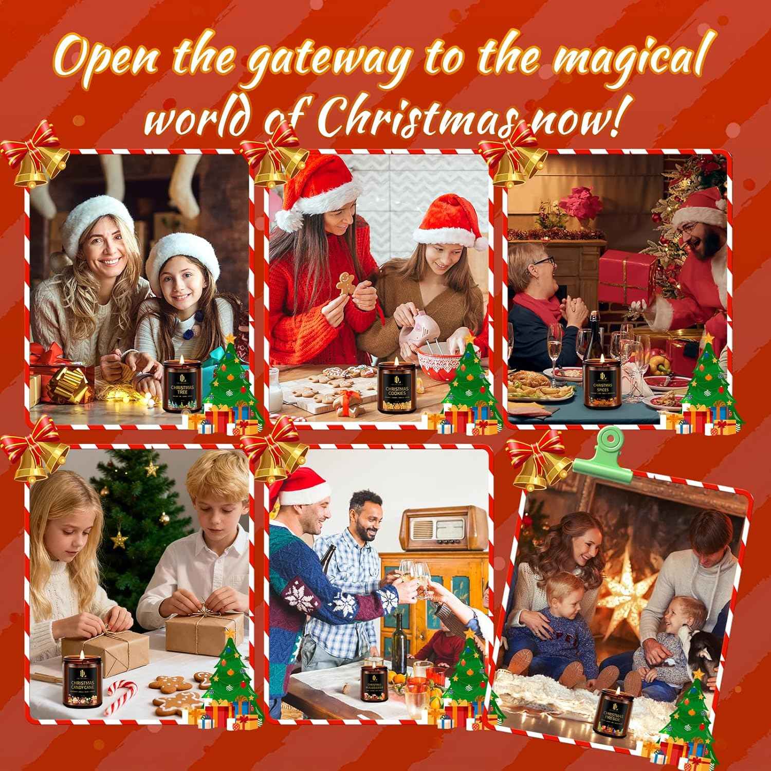 Fall Candle Set, Fall Scented Candles for Home, 4 Pack Soy Candle Set, Autumn Gifts for Women Men, Autumn Scents of Vanilla Pumpkin/Cinnamon Clove/Apple Pie/Fall Party