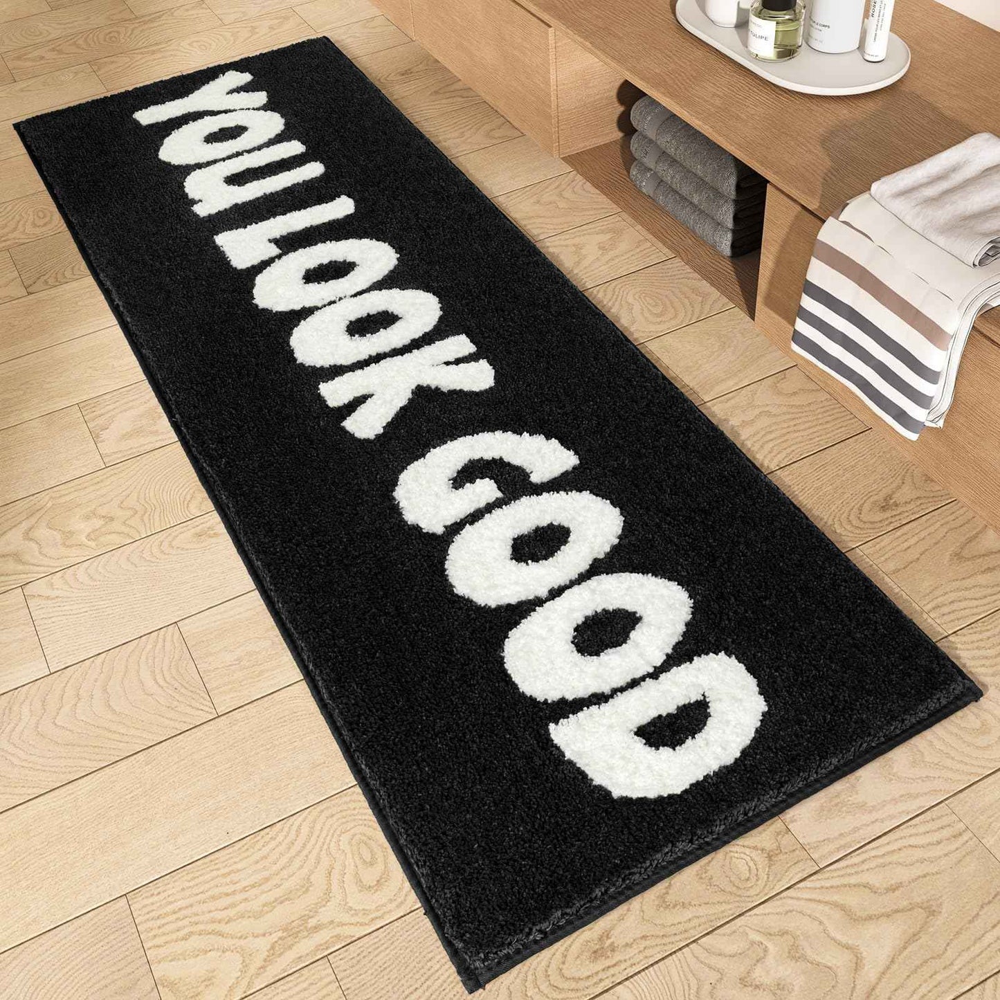 You Look Good Bath Mat Green Bathroom Rugs Funny Cute Bathroom Decor Preppy Small Cool Rug Non Slip Microfiber Washable Absorbent Shower Rug, 25”x21”…