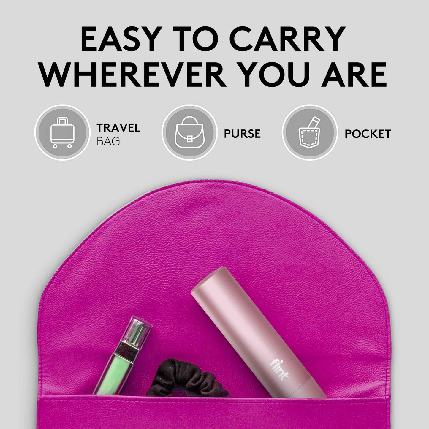 Flint Classic Black Retractable Mini Lint Roller with 90 Extra Sticky Sheets, Small and Portable Lint Roller, Ideal Pet Hair Remover, Travel Lint Rollers for pet Hair Extra Sticky