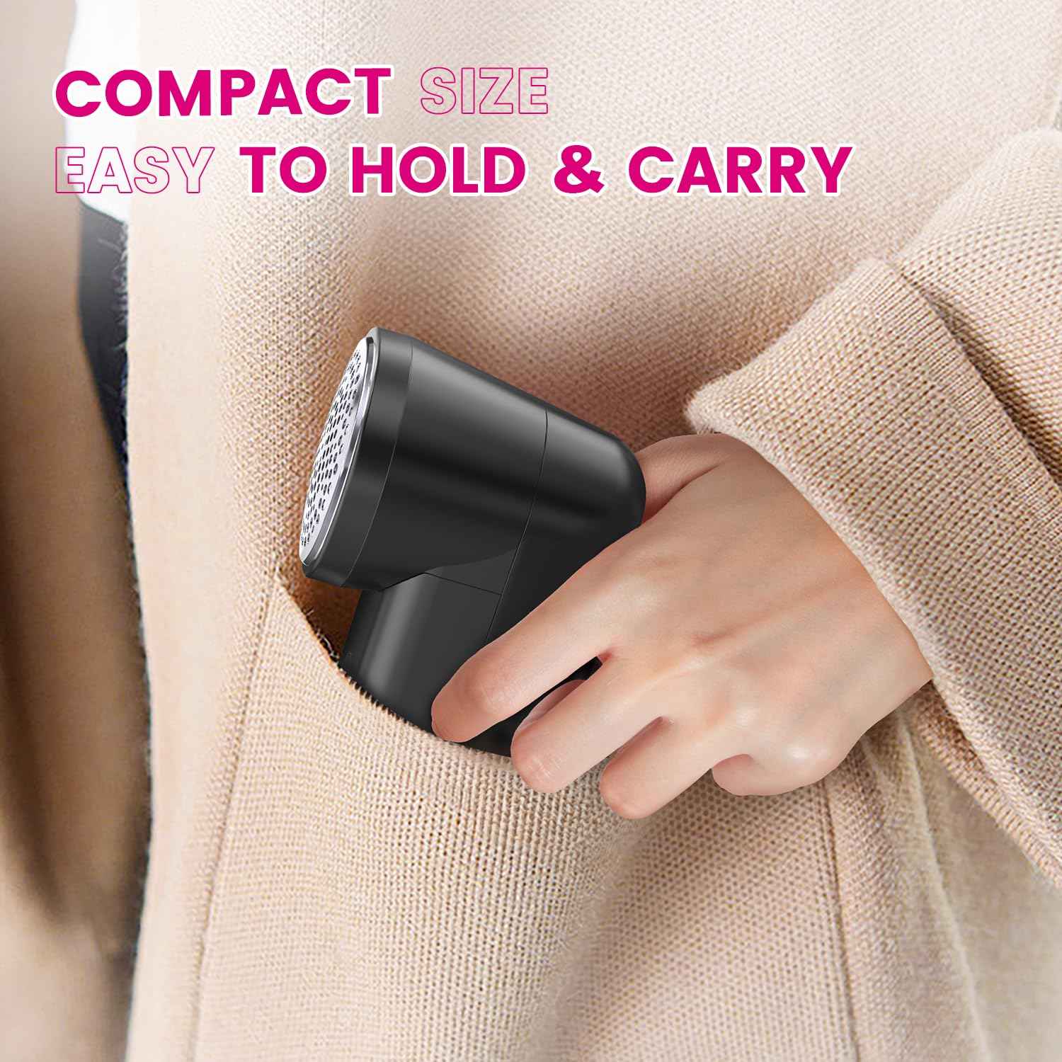 Fabric Shaver, Ziitty Lint Remover for Clothes, Type-C Rechargeable Lint Shaver with LCD Display & 6-Blade, Sweater Shavers to Remove Pilling，Fuzz Remover Fabric Shaver for Clothing and Furniture