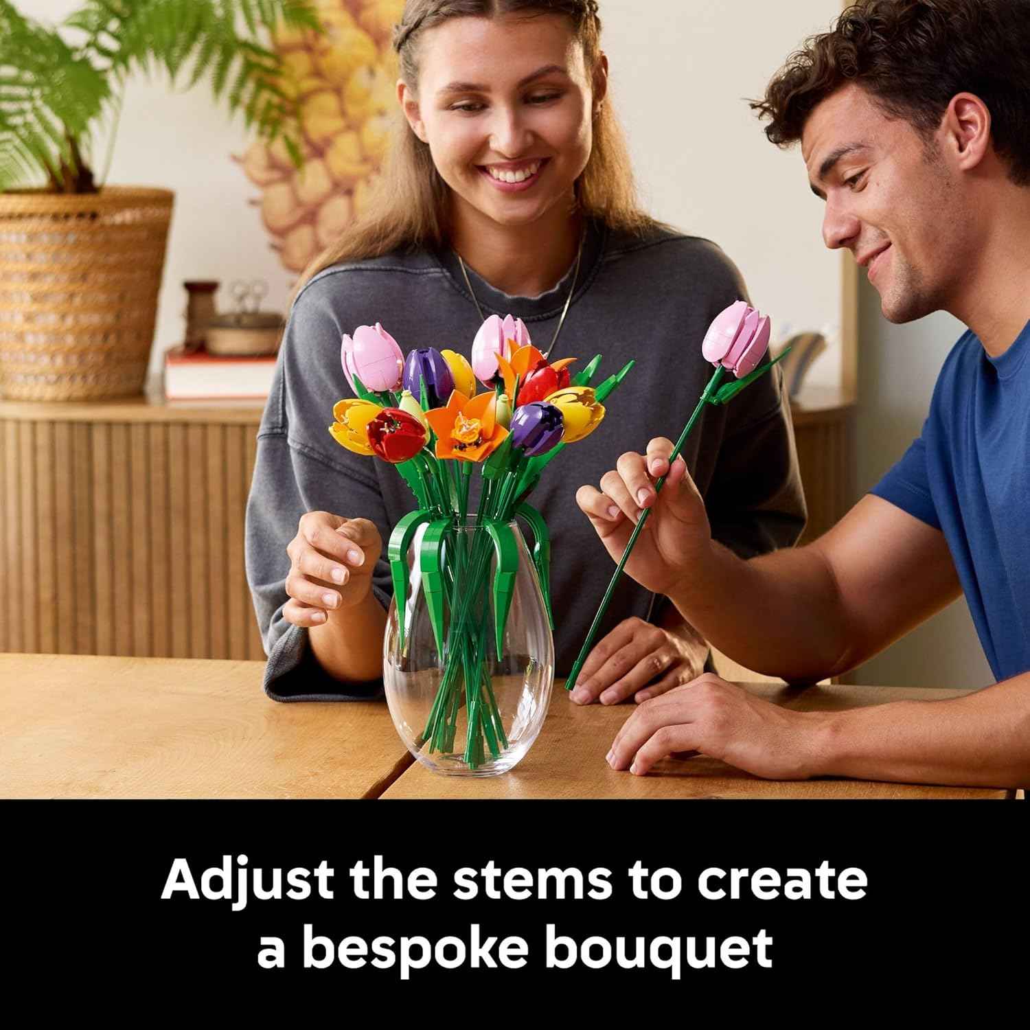 LEGO Botanicals Tulip Bouquet Building Set for Adults - DIY Bedroom, Book Shelf & Office Decor for Women & Men, Ages 18+ - Artificial Flowers Crafting Kit - Gift Idea for Birthdays - 11501