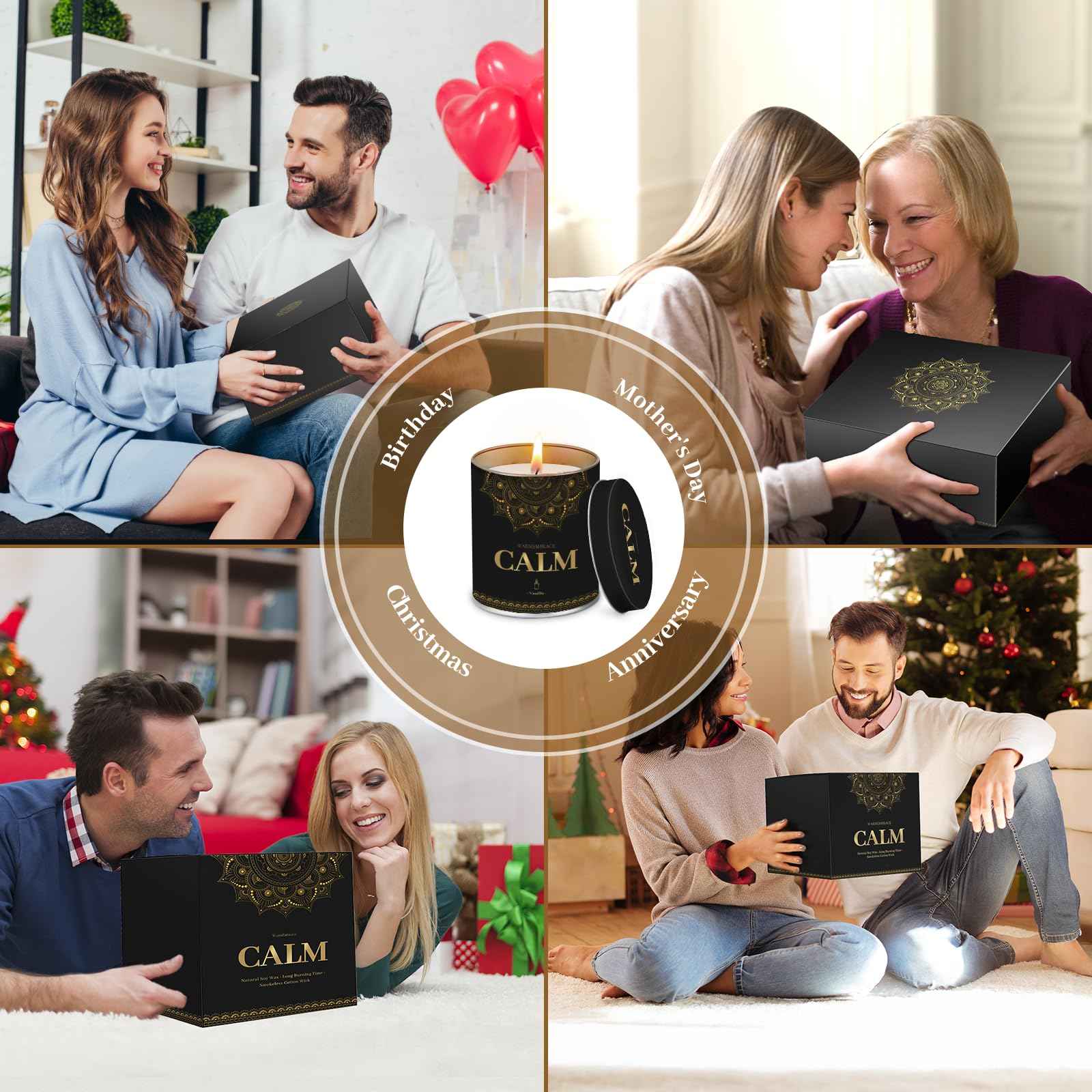 WarmEmbrace Lavender Scented Candles, 9 Oz Jar Candles for Home, Office, Meditation, Yoga, Candles for Women & Men, Birthday, Christmas, Valentine's Day Present, Elegant Decorative Accent