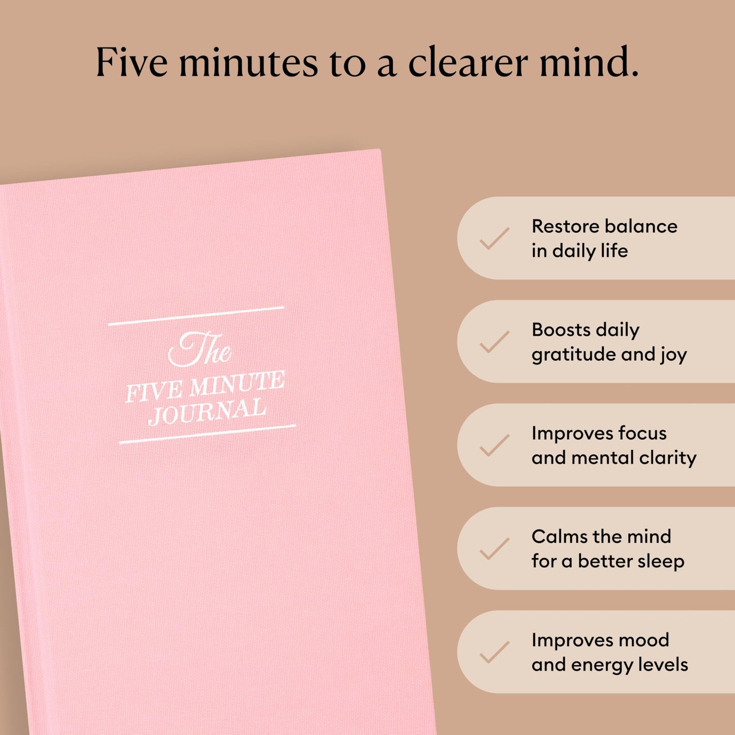 Intelligent Change The Five Minute Journal - Original Daily Gratitude Journal 2025 for Happiness, Mindfulness & Reflection - Daily Affirmations - Undated Planner Gifts for Women & Men jlhbookstore.store