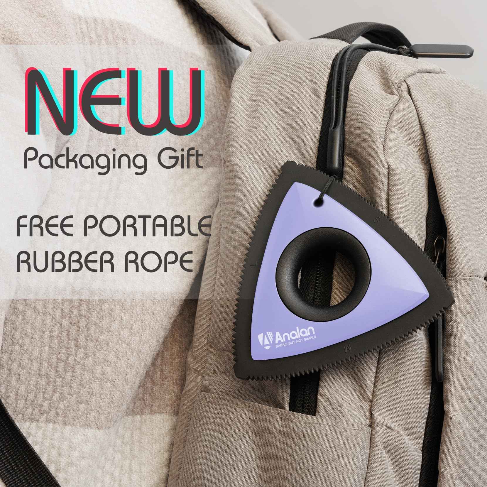 Analan Mini Pet Hair Remover for Car Detailing Supplies, Carpet Dog Hair Remover for Car Interior, Triangle Dog Hair Remover for Auto Detailing, Couch, Furniture, Lint, Carpet (Jet Black)