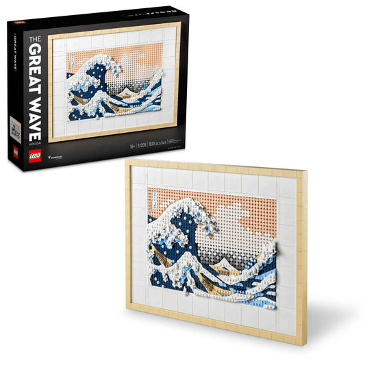 LEGO Art Hokusai The Great Wave Framed Japanese Wall Art Building Set - Unique Wall Decor for Home, Room, or Office - Fun Activity for Adults, Ages 18+ - Gift for Men and Women - 31208