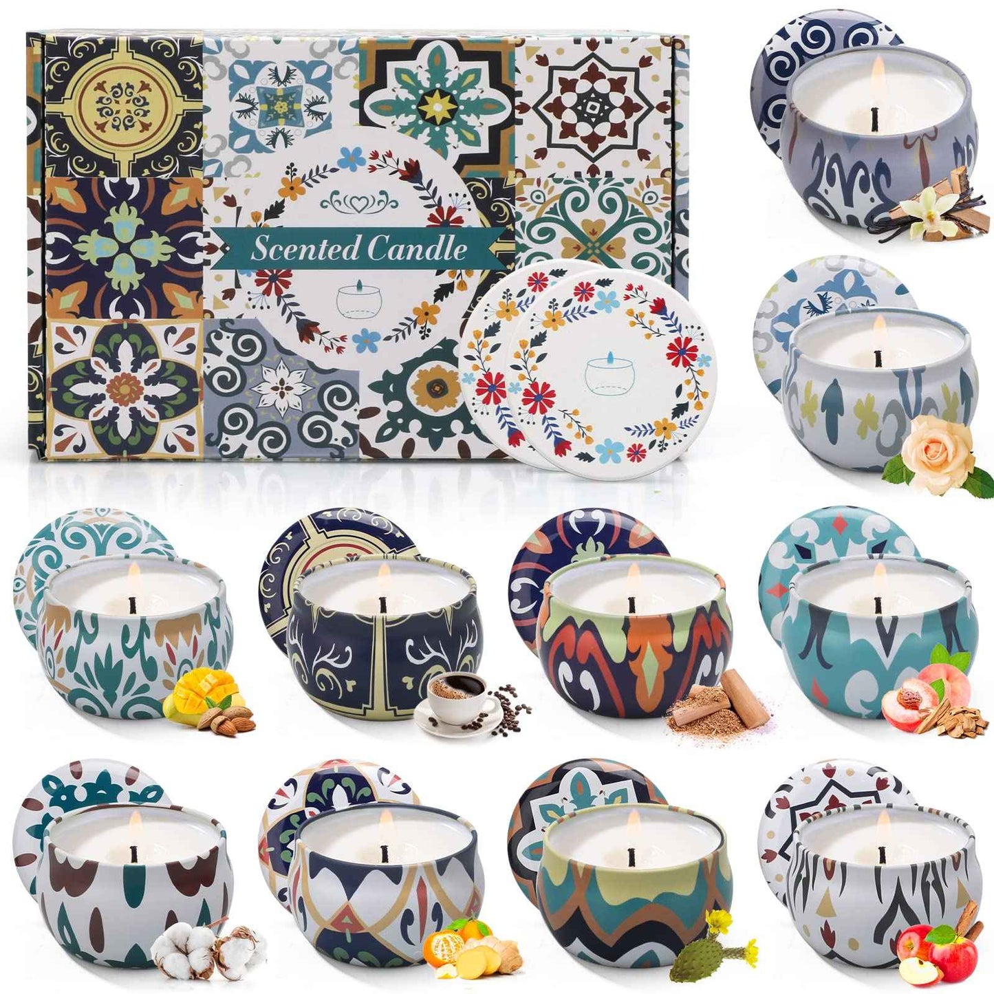 Scented Candles Gift Set,12 Pack Candles for Home Scented, 300 Hour Long Lasting Soy Wax Aromatherapy Candle Set, Birthday Gifts for Women with Gift Box