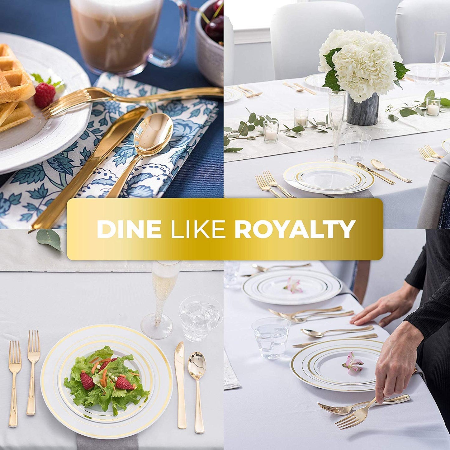 Gold Plastic Silverware Set (160 Bulk Pack) Disposable Cutlery Utensils, 80 Gold Forks, 40 Gold Knives, 40 Gold Spoons, Heavy Duty Flatware For Holidays, Parties, Dinners, Weddings, and Occasions jlhbookstore.store