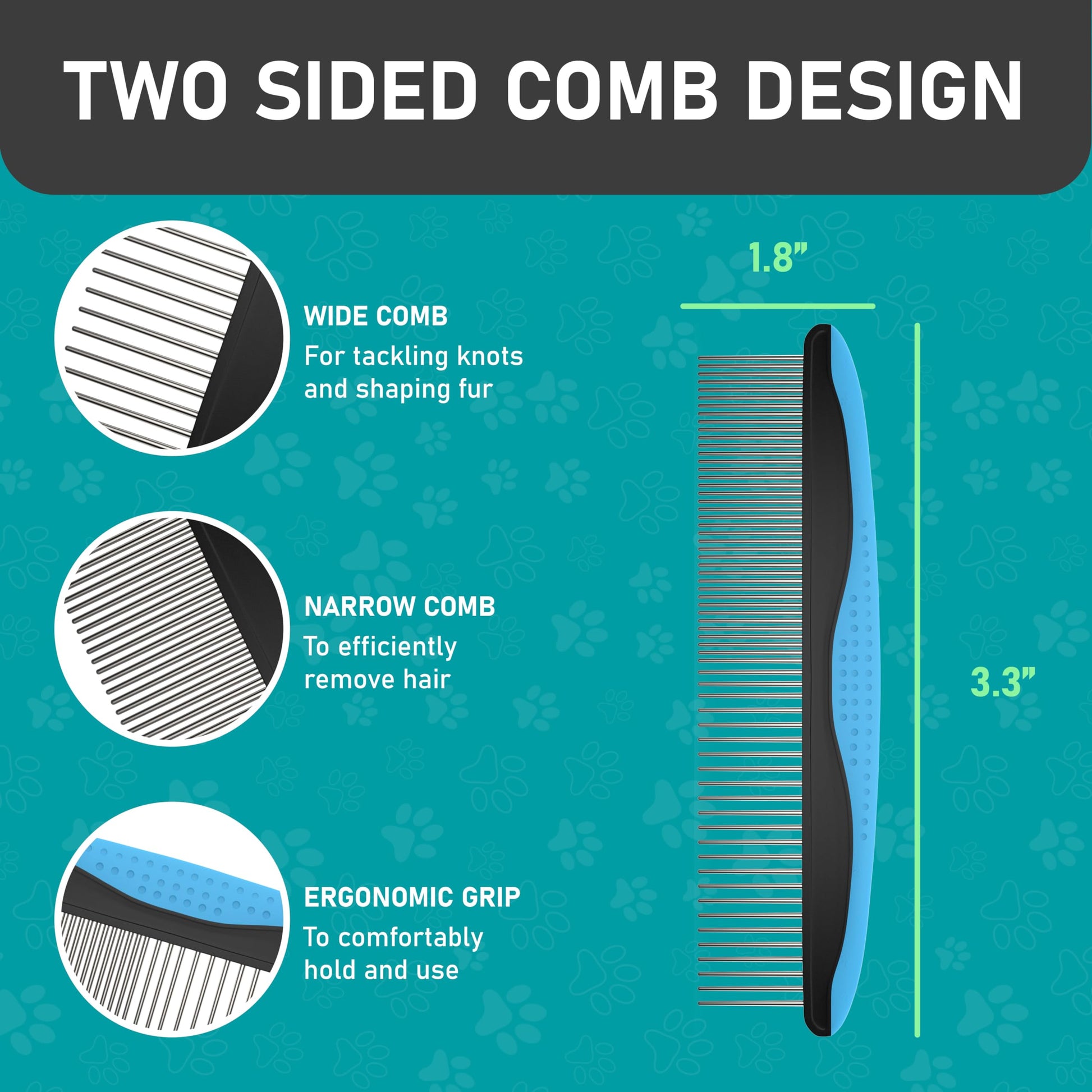 Maxpower Planet Pet Grooming Brush - Double Sided Shedding and Dematting Undercoat Rake Comb for Dogs and Cats,Extra Wide (B1 - Rake, Gloves & Comb, Large) jlhbookstore.store