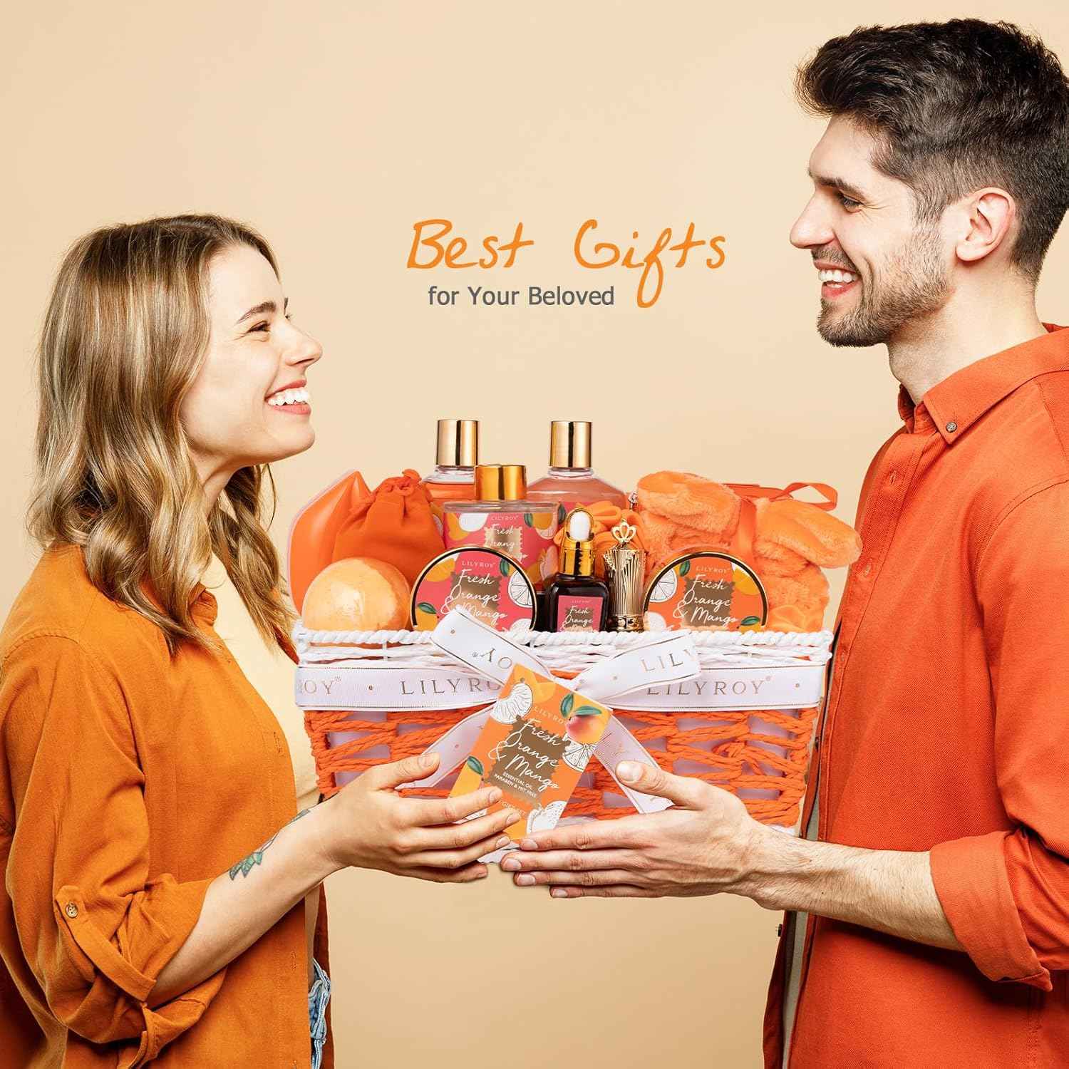 25Pcs Christmas Gifts for Women - Luxury Bath and Body Spa Gift Basket for Women with Necklace | Relaxing Care Kit Valentine's Mothers Day Gifts for Mom Gift Baskets for Anniversary or Bridal Shower