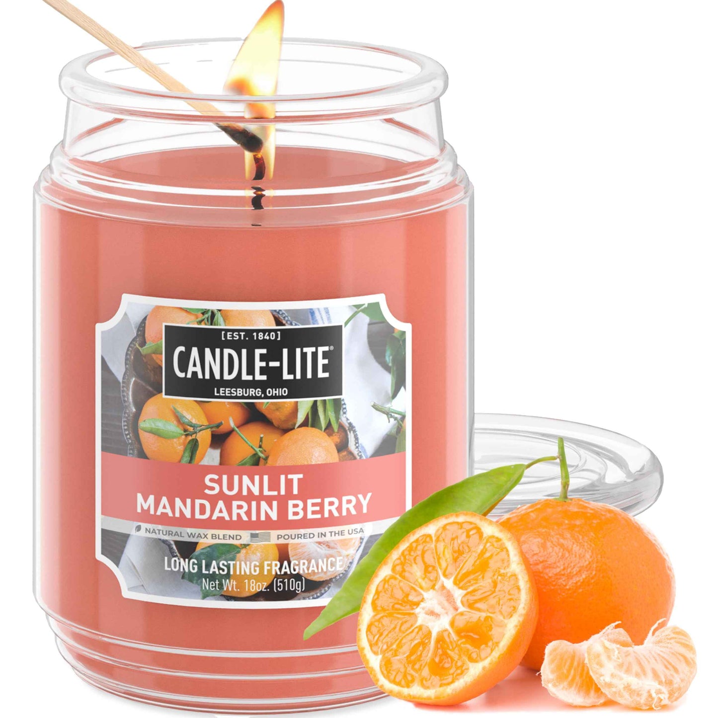 Candle-lite Fall Scented Candles, Creamy Vanilla Swirl, 18 oz Jar, Proudly Poured in The USA, Aromatherapy Candle, Single-Wick with 110 Hours of Burn Time, Perfect for Creating a Relaxing Ambiance