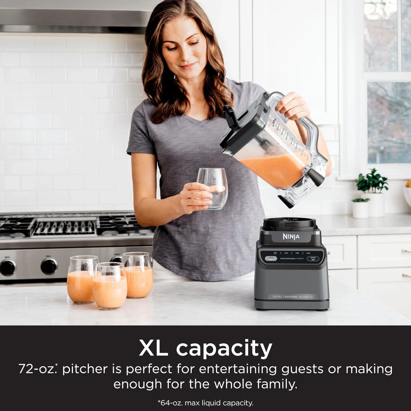 Ninja Professional Blender 1000W, Total Crushing Technology- Smoothies, Ice Crushing & Frozen Fruit, Full-Size Countertop Blender, 72-oz. Pitcher, Black & Grey, BL610 - Jlhbookstore.store