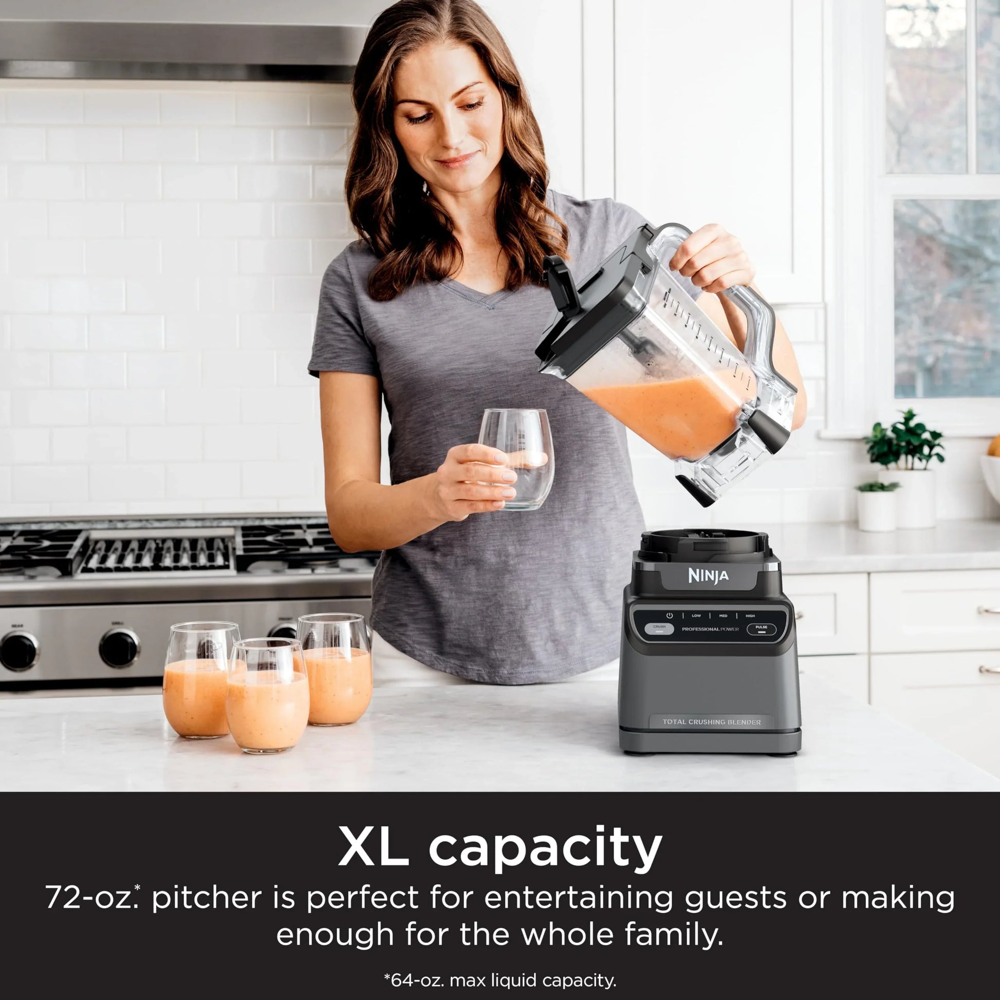 Ninja Professional Blender 1000W, Total Crushing Technology- Smoothies, Ice Crushing & Frozen Fruit, Full-Size Countertop Blender, 72-oz. Pitcher, Black & Grey, BL610 - Jlhbookstore.store