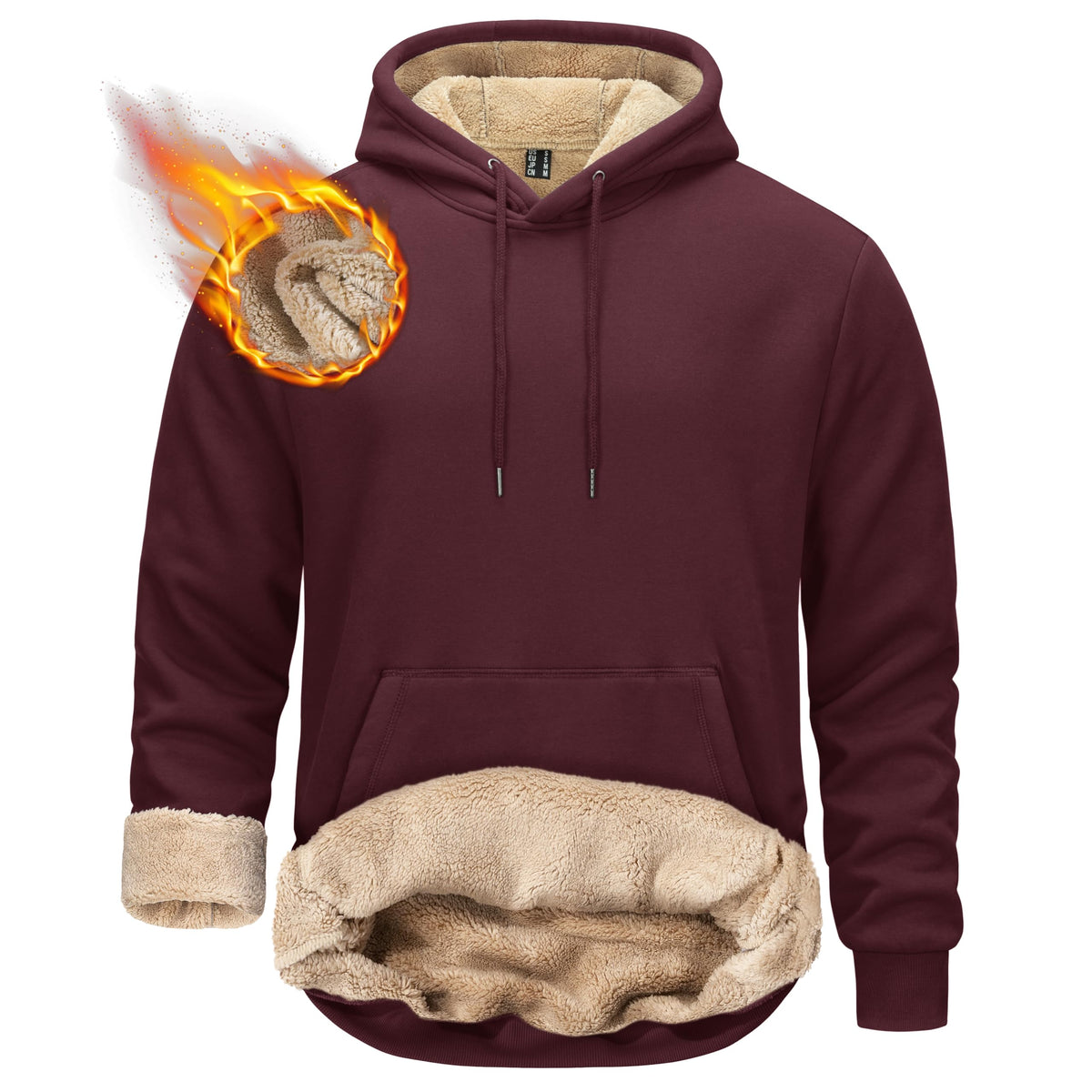 TACVASEN Men's Sherpa Lined Hoodies Winter Warm Fleece Hooded Sweatshirts