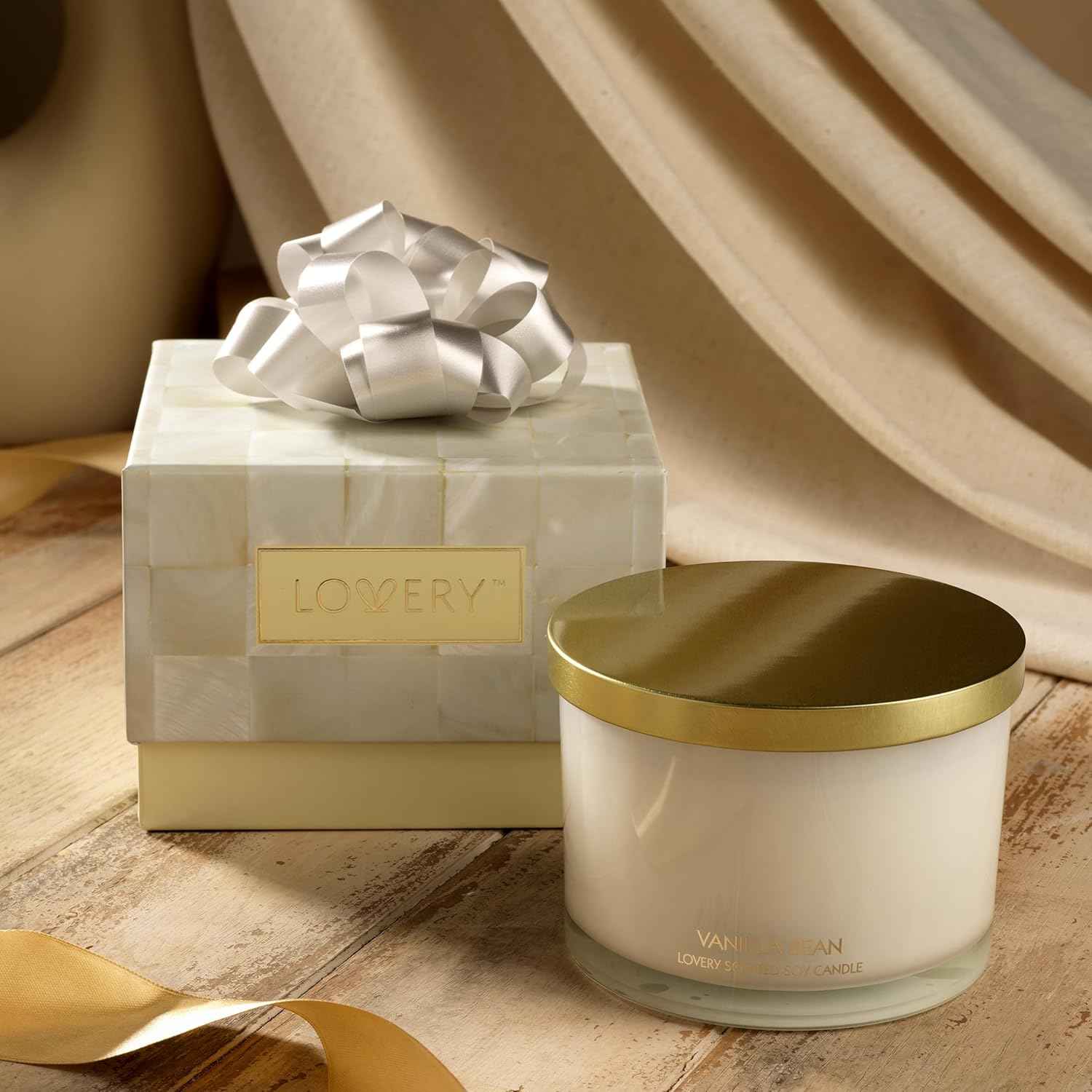 Christmas Vanilla Soy Candles, Large 3 Wick Jar Candle for Home Scented, Up to 50 Hours Burning Time, 100% Natural Soy Wax, Relaxing Aromatherapy Aesthetic Candle - Housewarming Gifts for Men & Women