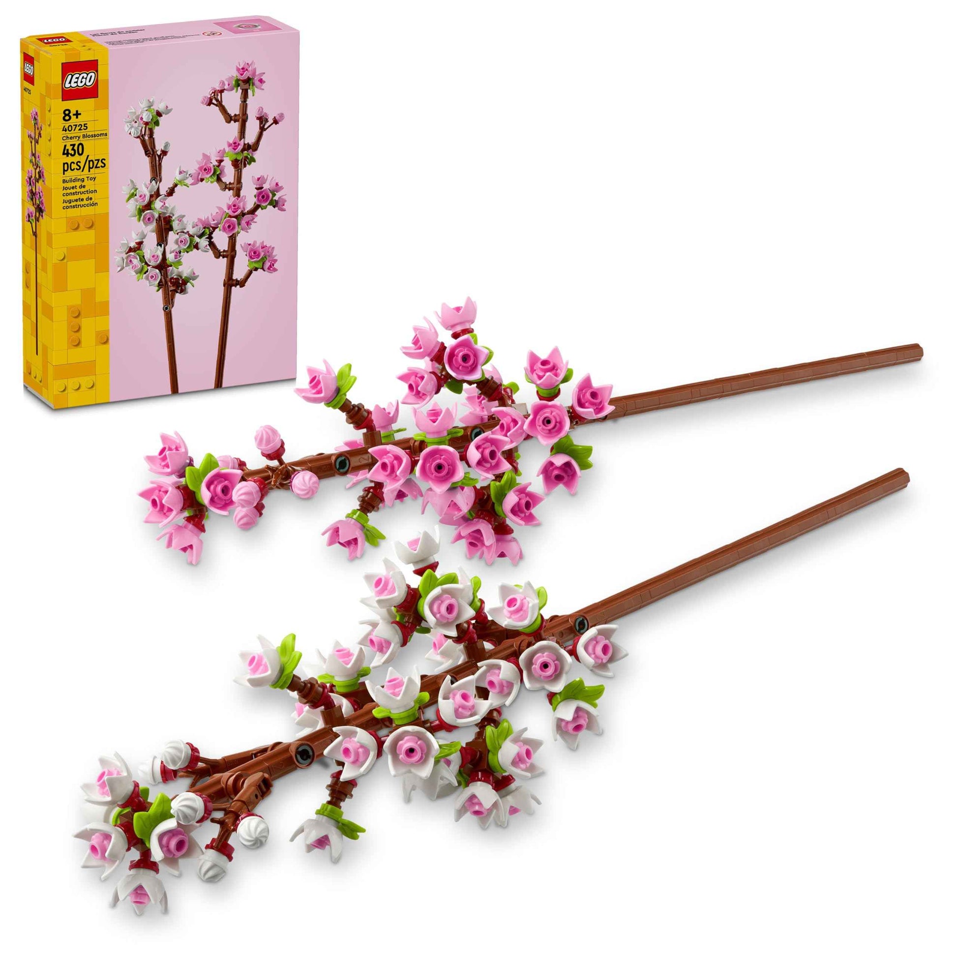LEGO Cherry Blossom Building Toy for Kids, Girls & Boys, Ages 8+ - Artificial Cherry Blossom Decor for Home & Display - Creative Gift Idea for Plant & Flower Lovers - 40725