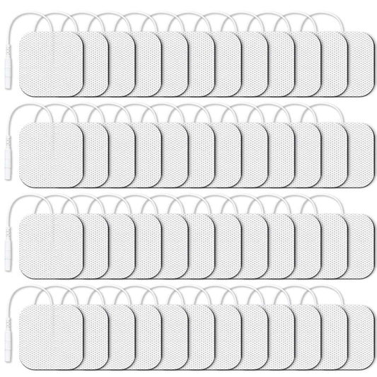 AUVON TENS Unit Electrode Pads 2"x2" 48 Pcs Value Pack, Reusable Latex-Free TENS Unit Pads with Upgraded Self-Adhesion, Non-Irritating Replacement Pads Compatible with TENS 7000, Etekcity, Nicwell