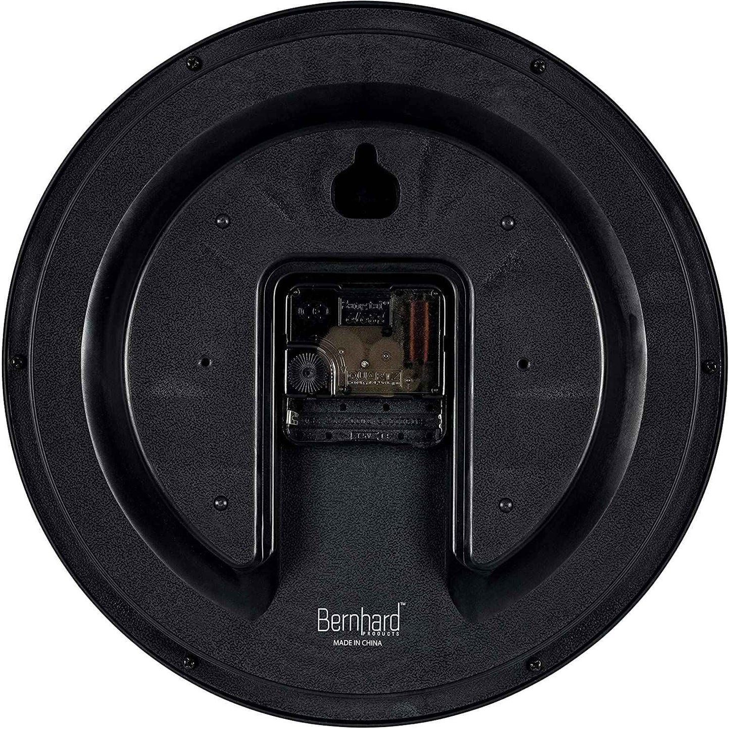 Bernhard Products Black Wall Clock Silent Non Ticking 10 Inch Quality Quartz Battery Operated Round Easy to Read Home/Office/Kitchen/Classroom/School Clock Sweep Movement