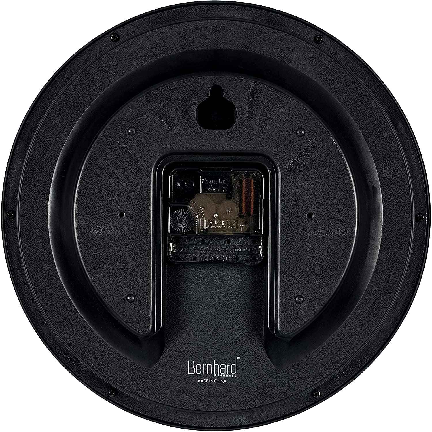 Bernhard Products Black Wall Clock Silent Non Ticking 10 Inch Quality Quartz Battery Operated Round Easy to Read Home/Office/Kitchen/Classroom/School Clock Sweep Movement