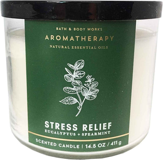 Bath & Body Works, Aromatherapy Stress Relief 3-Wick Candle, Eucalyptus Spearmint