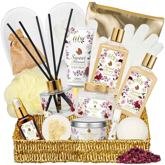 25Pcs Christmas Gifts for Women - Luxury Bath and Body Spa Gift Basket for Women with Necklace | Relaxing Care Kit Valentine's Mothers Day Gifts for Mom Gift Baskets for Anniversary or Bridal Shower