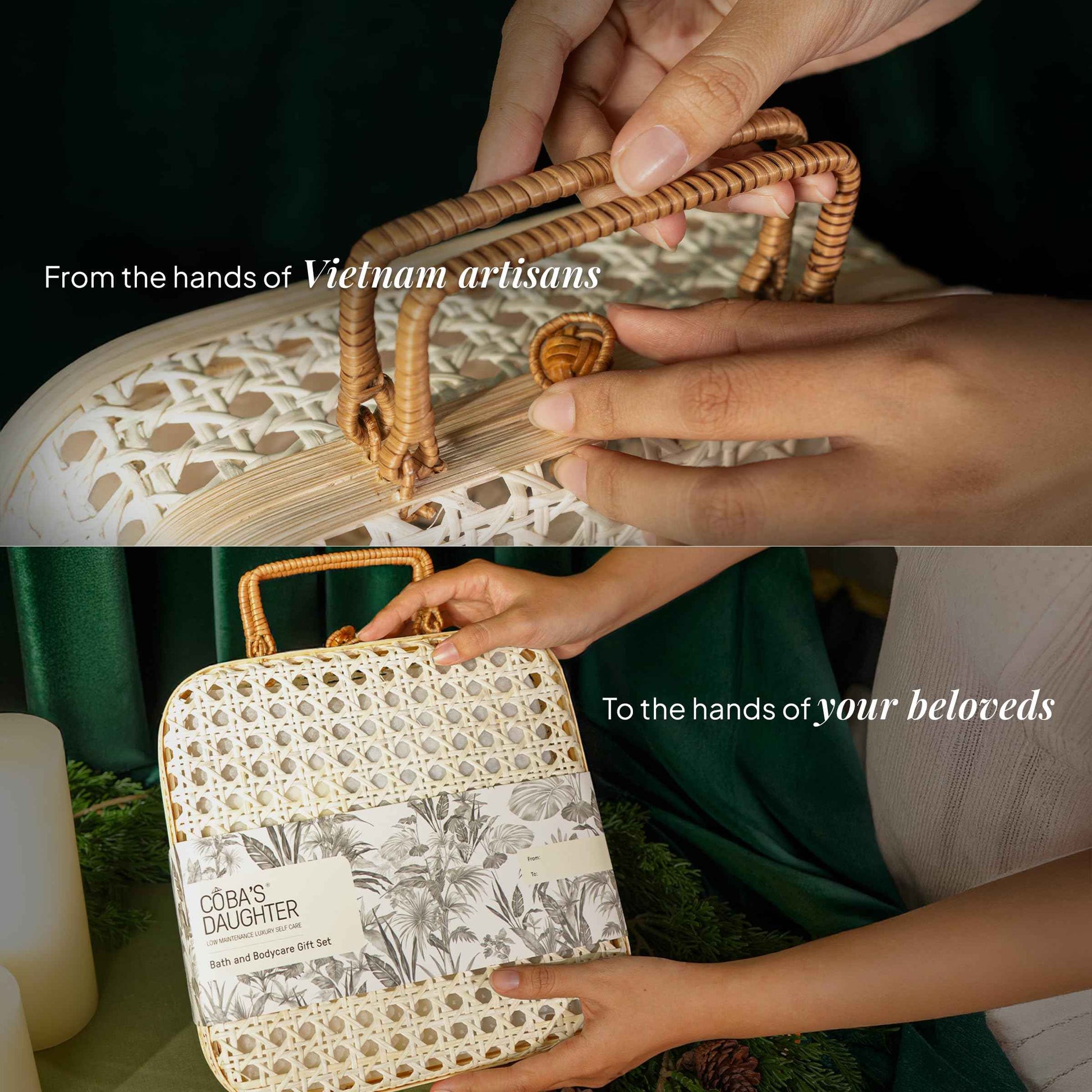 COBA’S DAUGHTER Christmas Gift for Women - Bath & Body Care Gift Basket, 7-Piece Spa Inspired Set with Body Wash, Bubble Bath & Travel Minis - Perfect Birthday Gift, Self-Care Spa Set