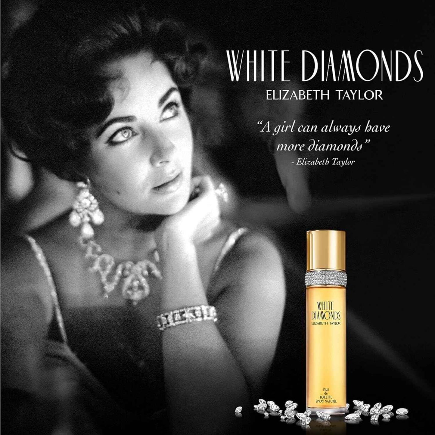 Elizabeth Taylor White Diamonds Women's Perfume Set, Body Lotion, Eau de Toilette & Parfum Replica, 3 Piece Set