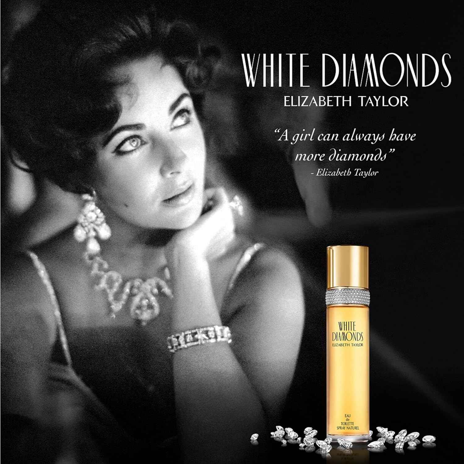 Elizabeth Taylor White Diamonds Women's Perfume Set, Body Lotion, Eau de Toilette & Parfum Replica, 3 Piece Set