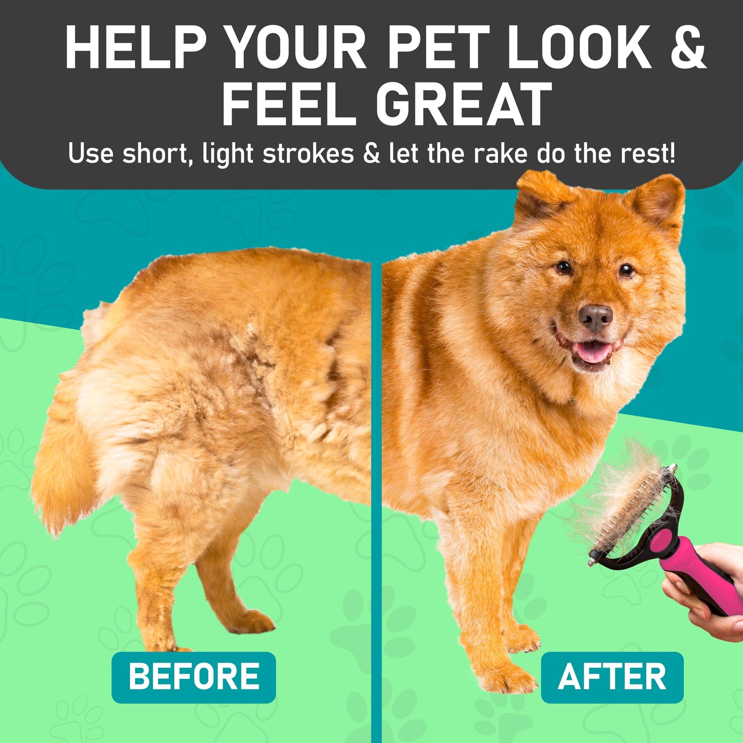 Maxpower Planet Pet Grooming Brush - Double Sided Shedding and Dematting Undercoat Rake Comb for Dogs and Cats,Extra Wide (B1 - Rake, Gloves & Comb, Large) jlhbookstore.store