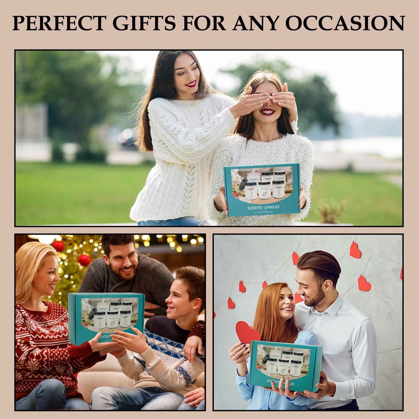 Lavender Candle Gift Set, 4 Pack Soy Wax Scented Candles for Home – Lavender, Sage & Ponderosa Pine – Aromatherapy Candles for Relaxation, Stress Relief & Christmas Gifts for Women