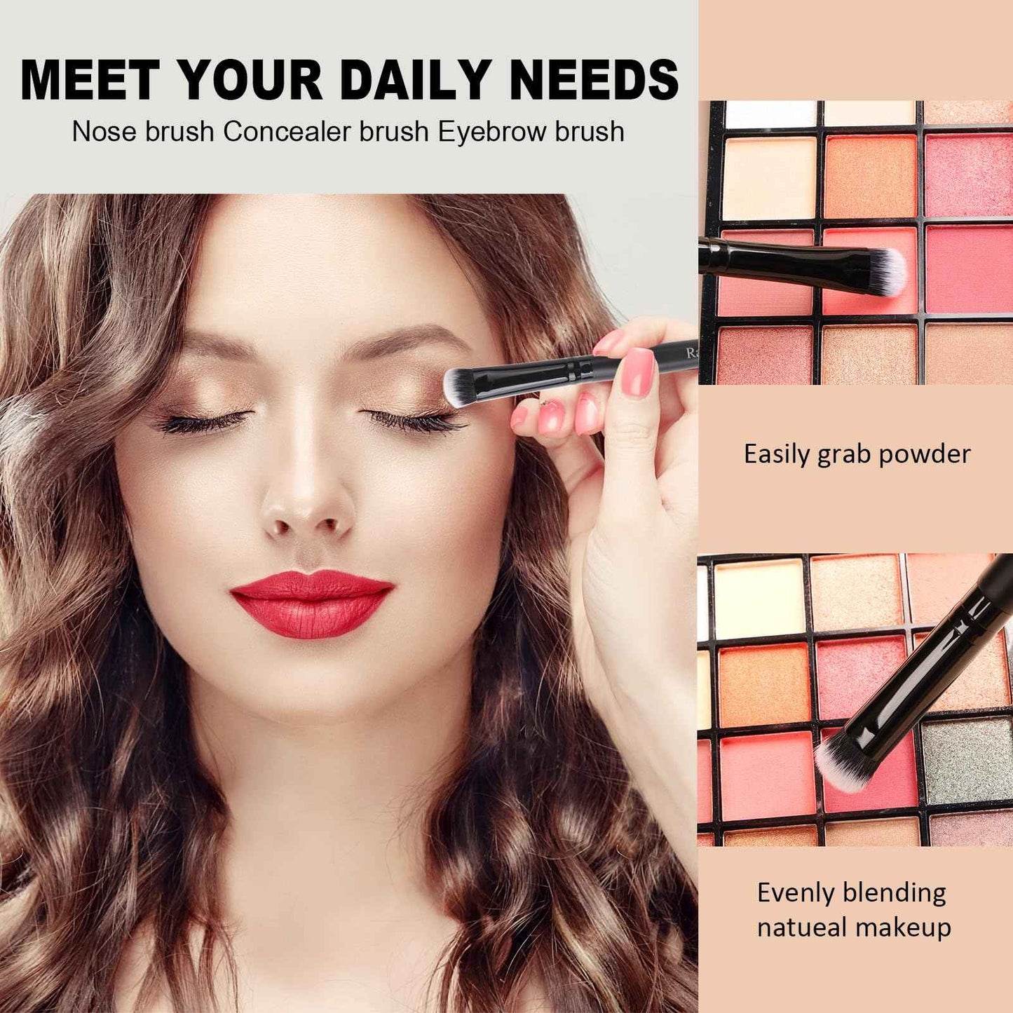 Raffaello Makeup Brushes 15Pcs Makeup Brush Set Premium Synthetic Powder Foundation Contour Blush Concealer Eye Shadow Blending Liner Make Up Brush Kit