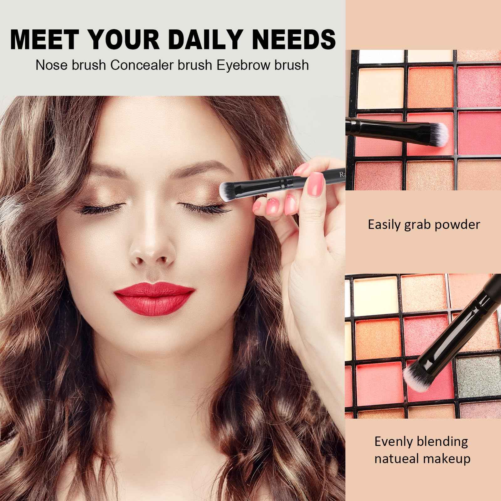 Raffaello Makeup Brushes 15Pcs Makeup Brush Set Premium Synthetic Powder Foundation Contour Blush Concealer Eye Shadow Blending Liner Make Up Brush Kit