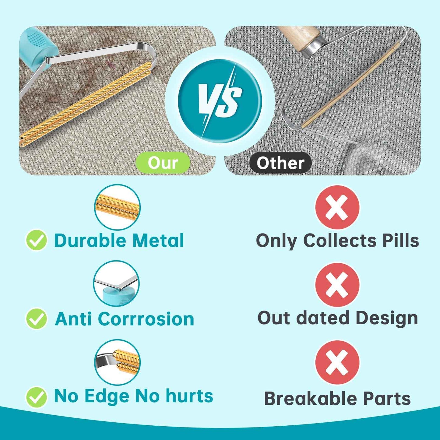 Pet Hair Remover, Dog and Cat Hair Remover, Wool Hair Remover, Carpet Rake for Pet Hair Removal, Carpet Rake, Pile Brush, Hand Shaver for Carpets, Car Cushions, Sofas, Pet Beds, Furniture & Rug