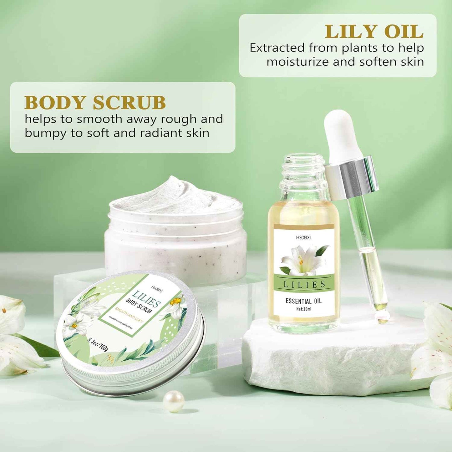 Gifts for Women, Birthday Gifts for Women, Bath and Body Gifts Set, Lilies Self Care Set,Christmas Mothers Day Relaxing Spa Basket for Mom, Grandma, Girlfriend, Sister, Friends