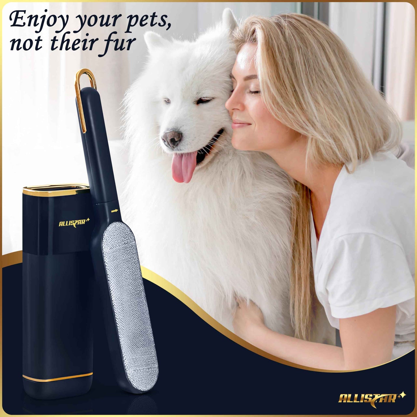 Pet Hair Remover, Lint Remover, Lint Brush for Clothes, Furniture, Carpets, Car Seats. Cat Hair Remover. Dog Hair Remover Laundry. Double-Sided. Reusable. Self-Cleaning Base. ALLISTAR (Forest Green)