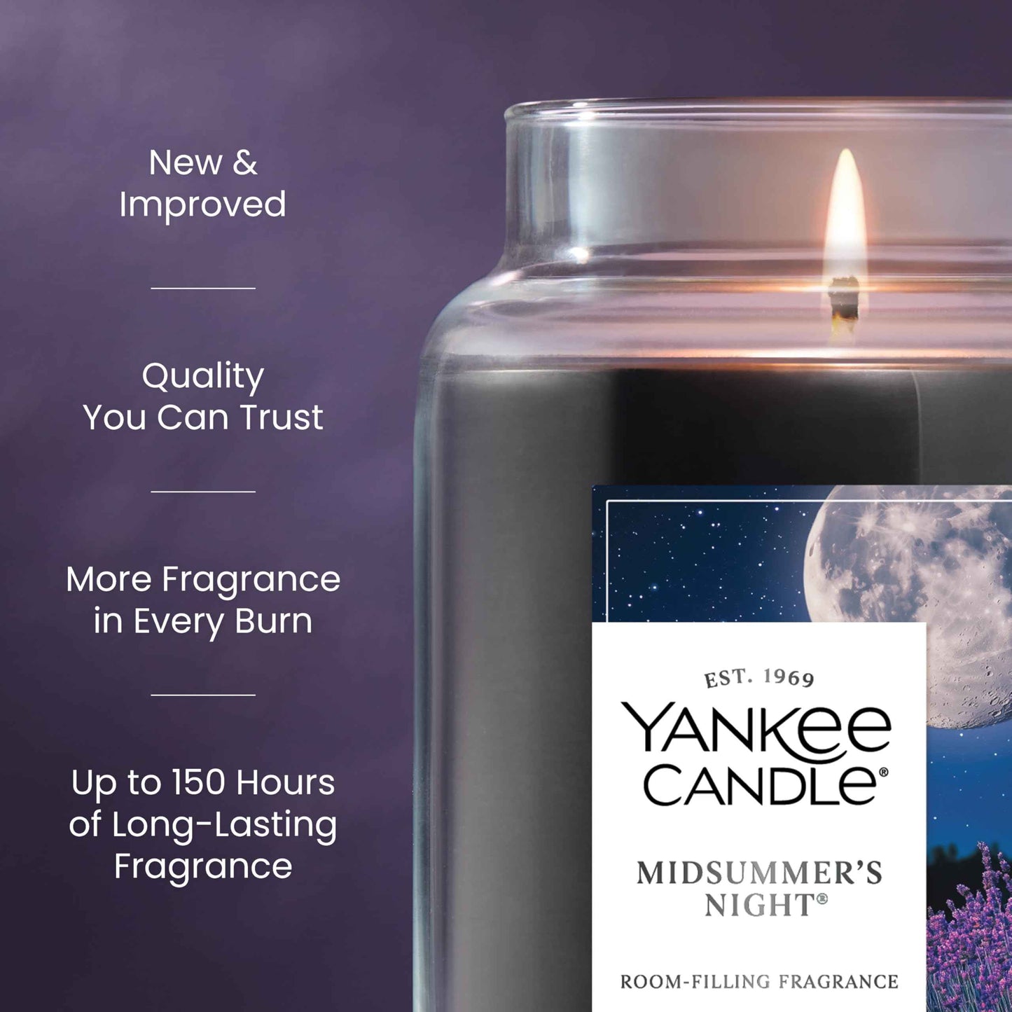 Yankee Candle Mid Summer's Night Scented Candle, 22oz Large Jar with up to 150 Hour Burn, Giftable