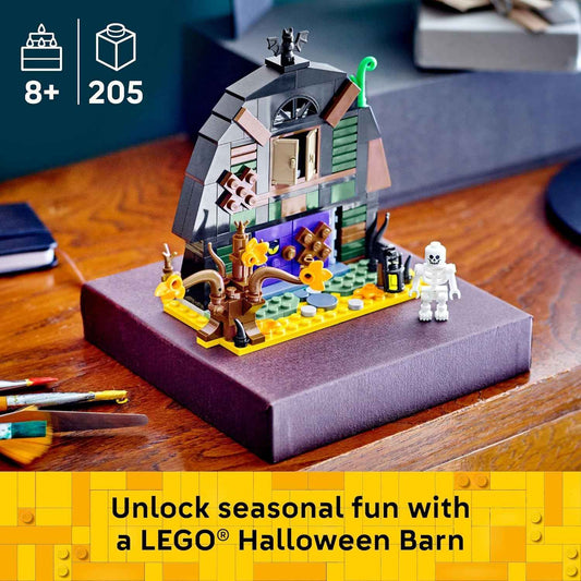 LEGO Halloween Barn Building Toy - Room Decor & Pretend Play Set for Boys & Girls, Ages 9+ - Halloween Toys & Crafts for Kids - Gift Idea - W/Scary Skeleton Minifigure - 40721
