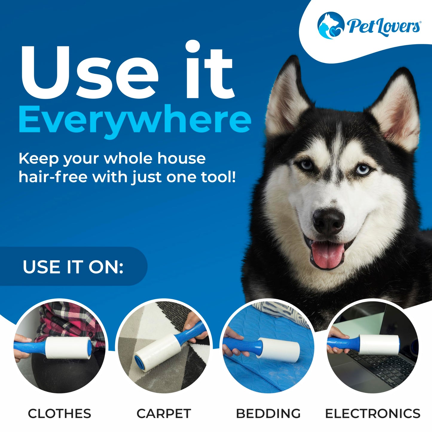 PetLovers Extra Sticky Lint Roller Mega Value Set 450 Sheets for Pet Hair Removal and Clothes, Dog and Cat Lint Remover 5 Pack jlhbookstore.store