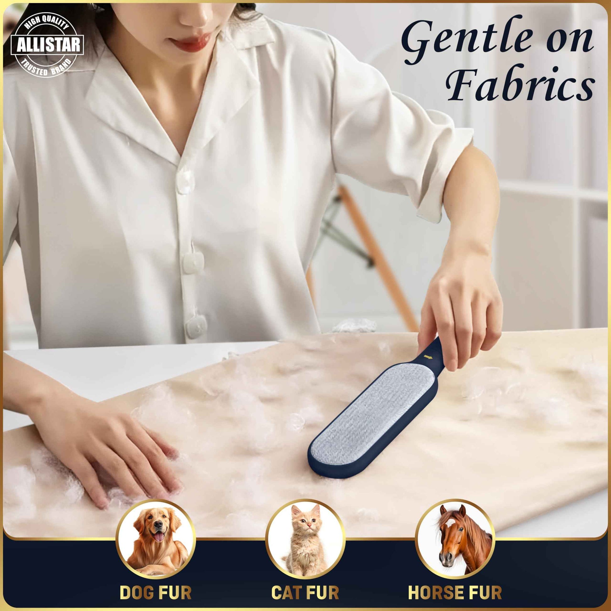 Pet Hair Remover, Lint Remover, Lint Brush for Clothes, Furniture, Carpets, Car Seats. Cat Hair Remover. Dog Hair Remover Laundry. Double-Sided. Reusable. Self-Cleaning Base. ALLISTAR (Forest Green)